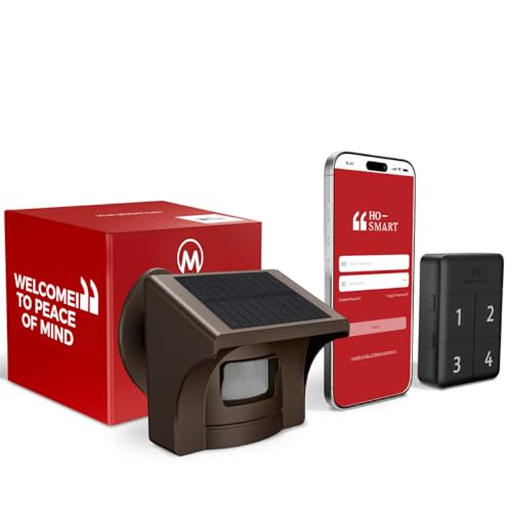 eMACROS Pro4 2.4G Wi-Fi Smart Solar Driveway Alarm with App Notifications